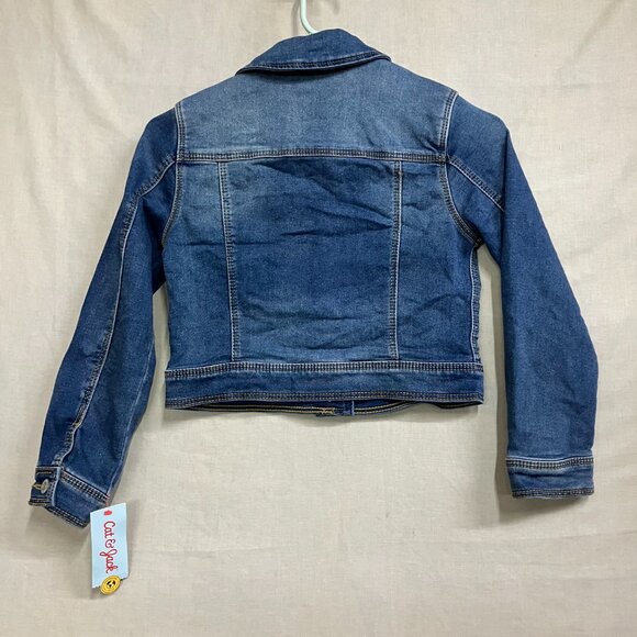 Cat & Jack Girls' Size Medium, Medium Wash Denim Style Snap Closure Jean Jacket - Picture 10 of 12